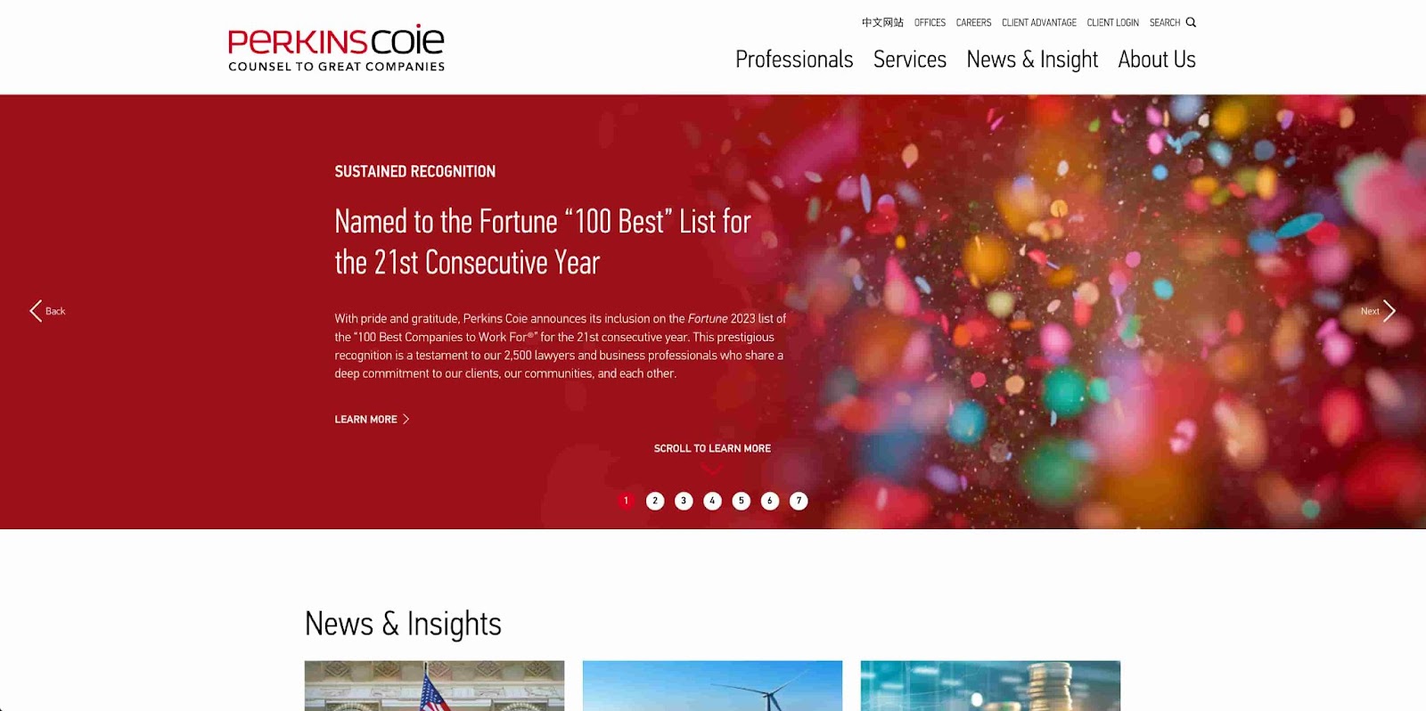 Perkins Coie homepage